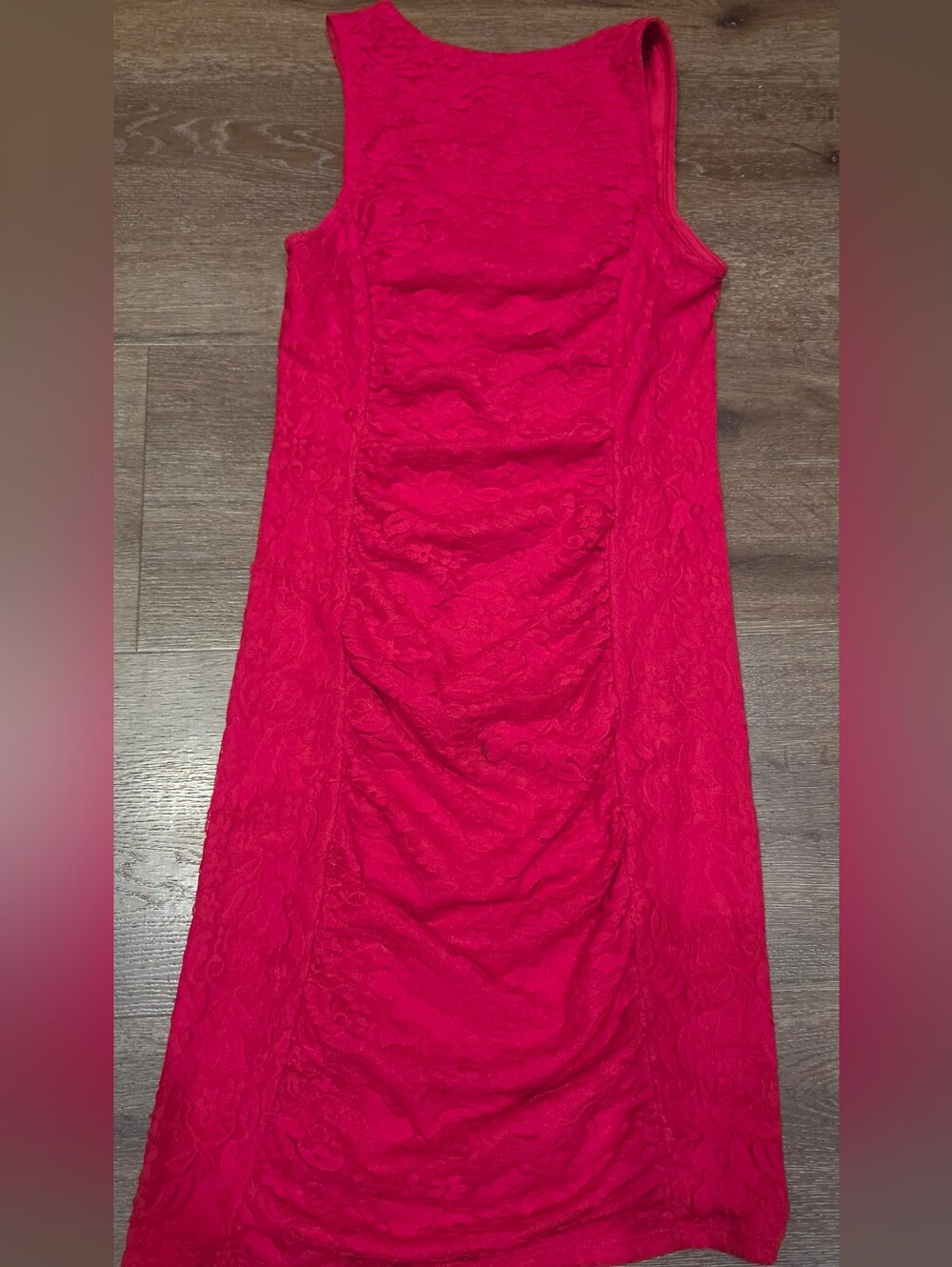 GUESS Est. 1981 Vibrant Red Lace Ruched Bodycon Dress – Size XS - Picture 5 of 7